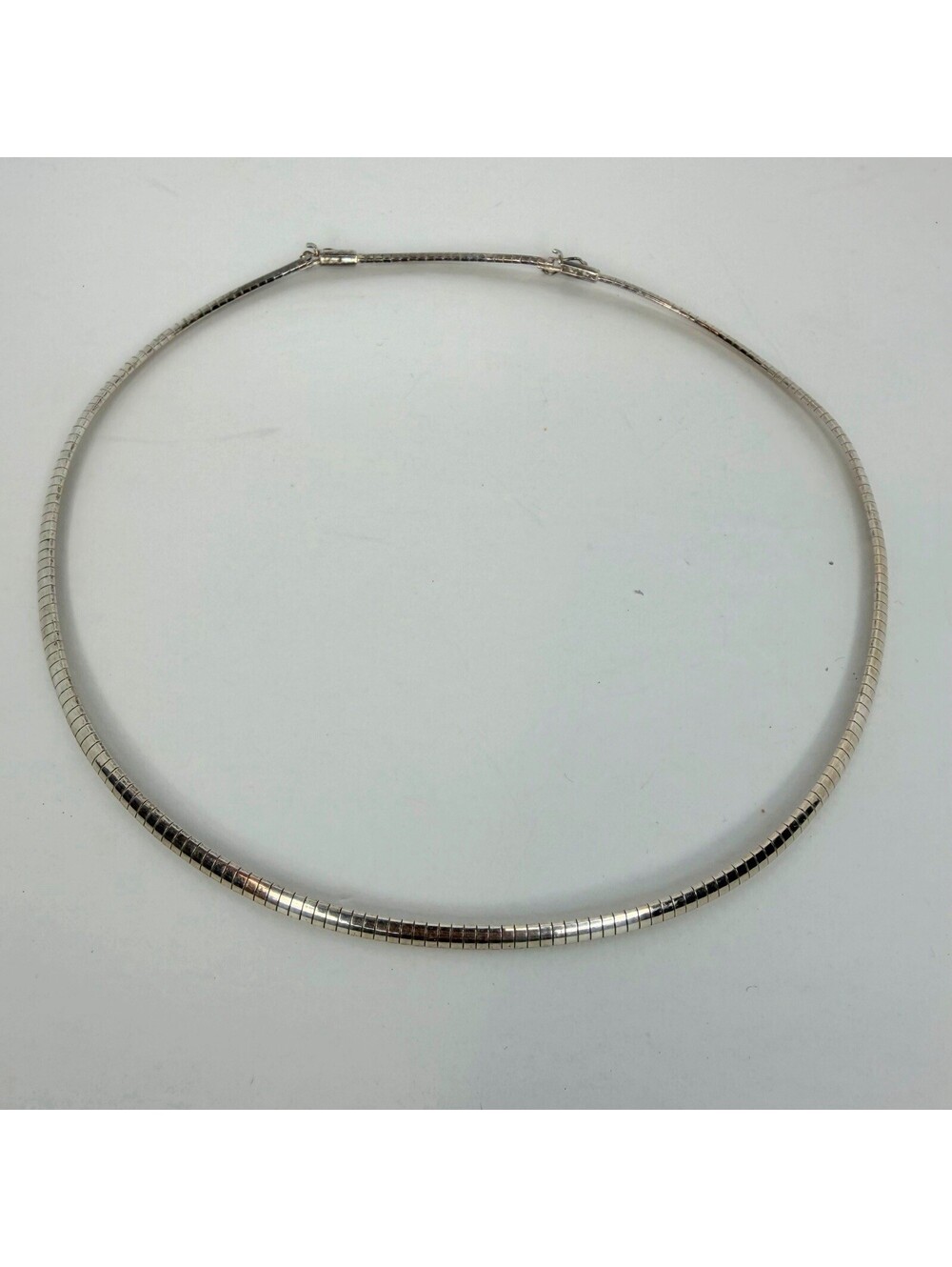 Vintage 925 Sterling Silver Italy Omega Chain Necklace Choker in 22 Grams